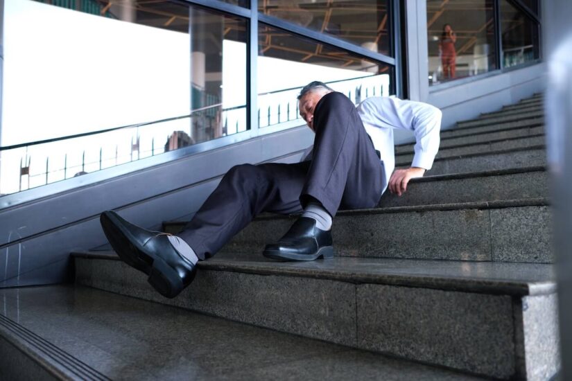 A man falls down the stairs image A man falls down the stairs image