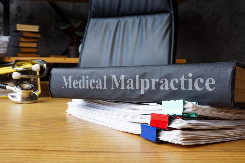 Medical malpractice documents on a table Medical malpractice documents on a table